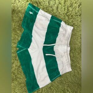 Green and White Striped Shorts Ralph Lauren Terry cloth